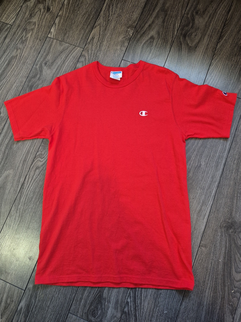 Champion Red Short Sleeve Logo Tee
